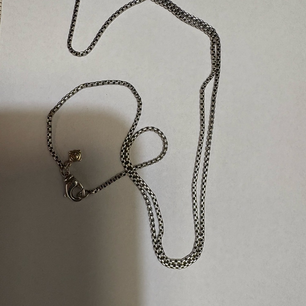 David Yurman Box Chain Necklace
Sterling Silver with 14K Yellow Gold Accent